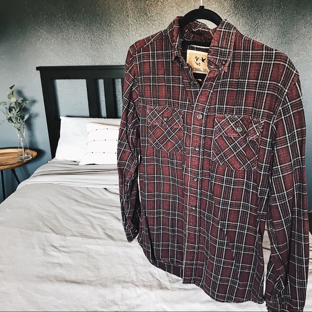 Outdoor Life Maroon Thick Cotton Flannel
